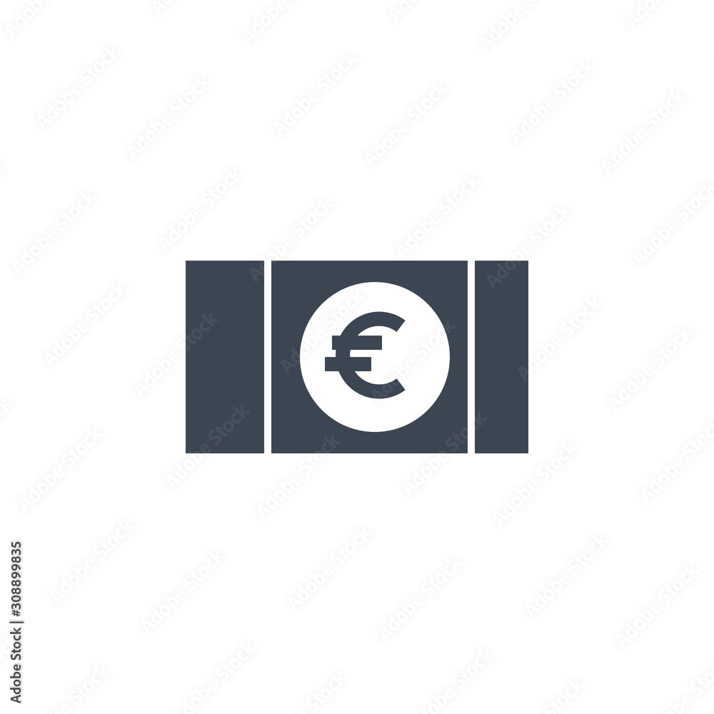 Euro related vector glyph icon. Euro related vector glyph icon.