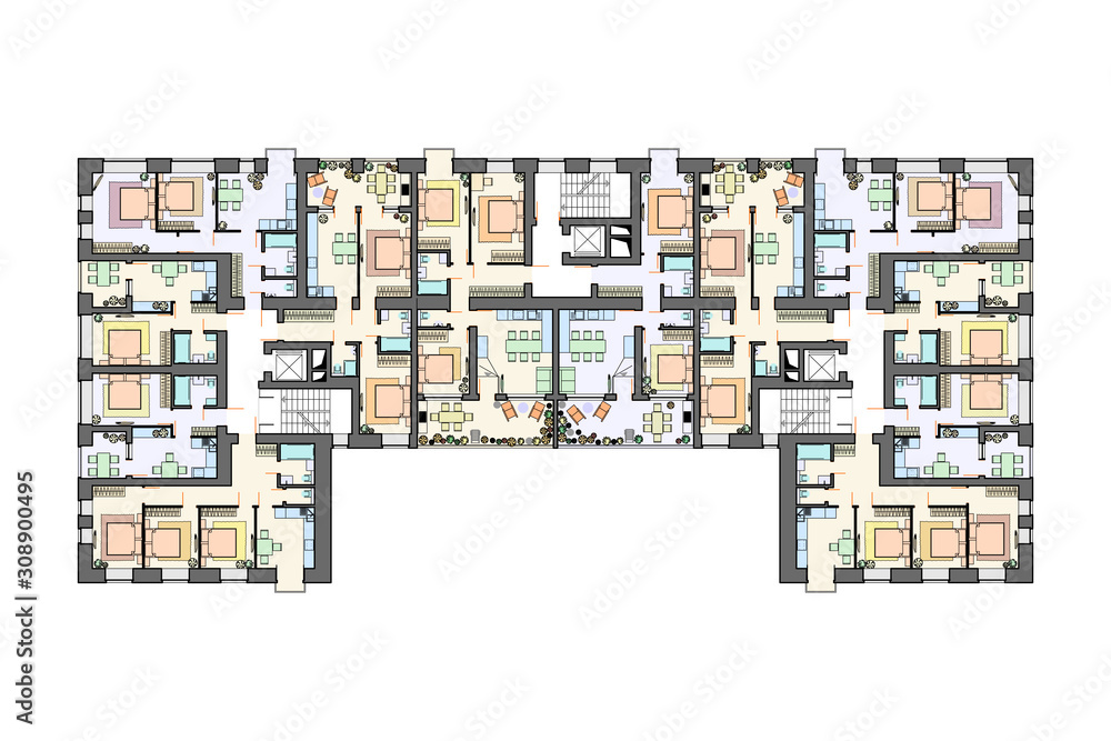 Vector floor plan / layout, architectural background, top view Stock ...
