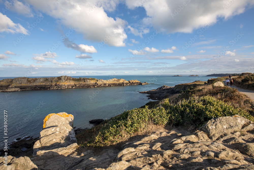 Cancale, France - September 14, 2018: Pointe du Grouin in Cancale. Emerald Coast, Brittany, France ,
