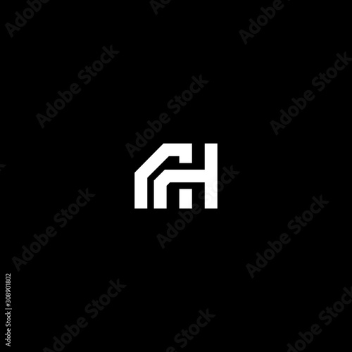 AH HA letter logo vector modern technology template
