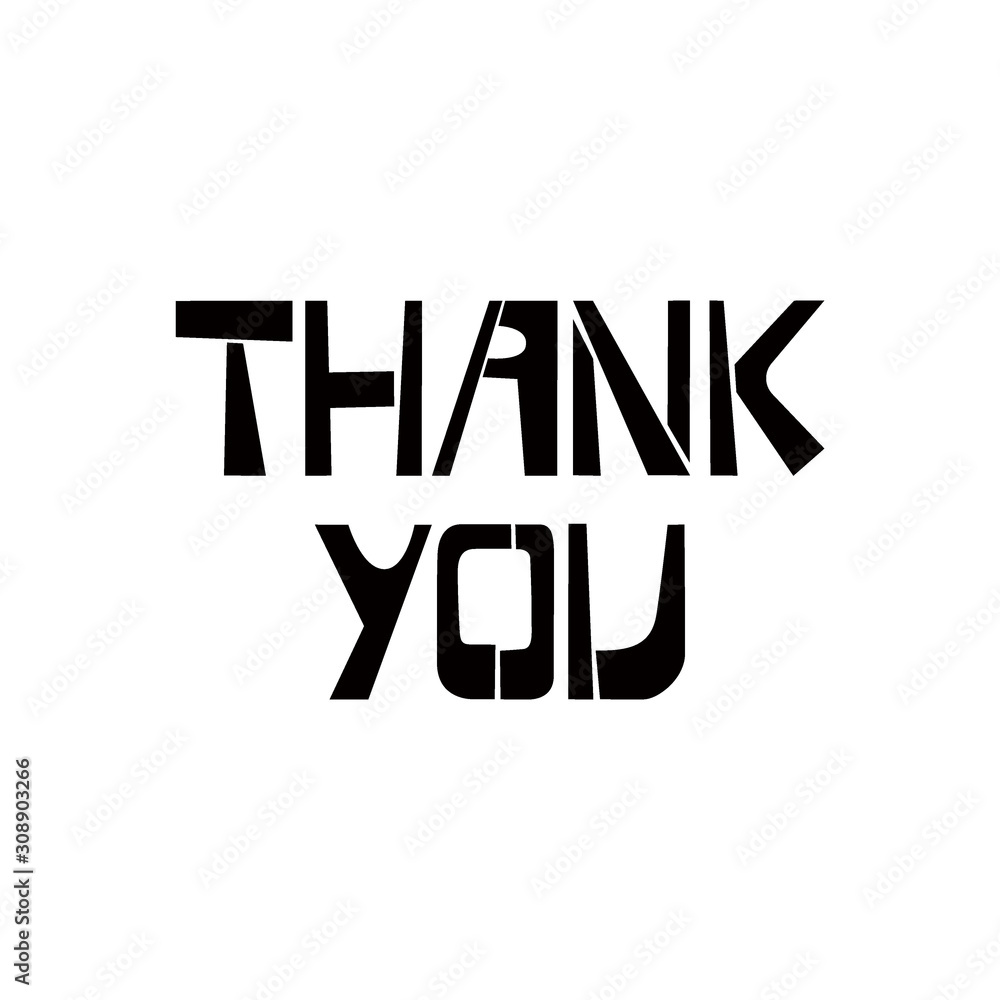 Thank you stencil lettering. Spray paint graffiti on white ...