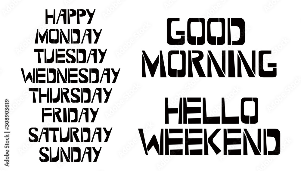 Premium Vector  Hand lettering days of week monday, tuesday, wednesday,  thursday, friday, saturday, sunday. modern calligraphy isolated on white  background. illustration. handlettering for schedule