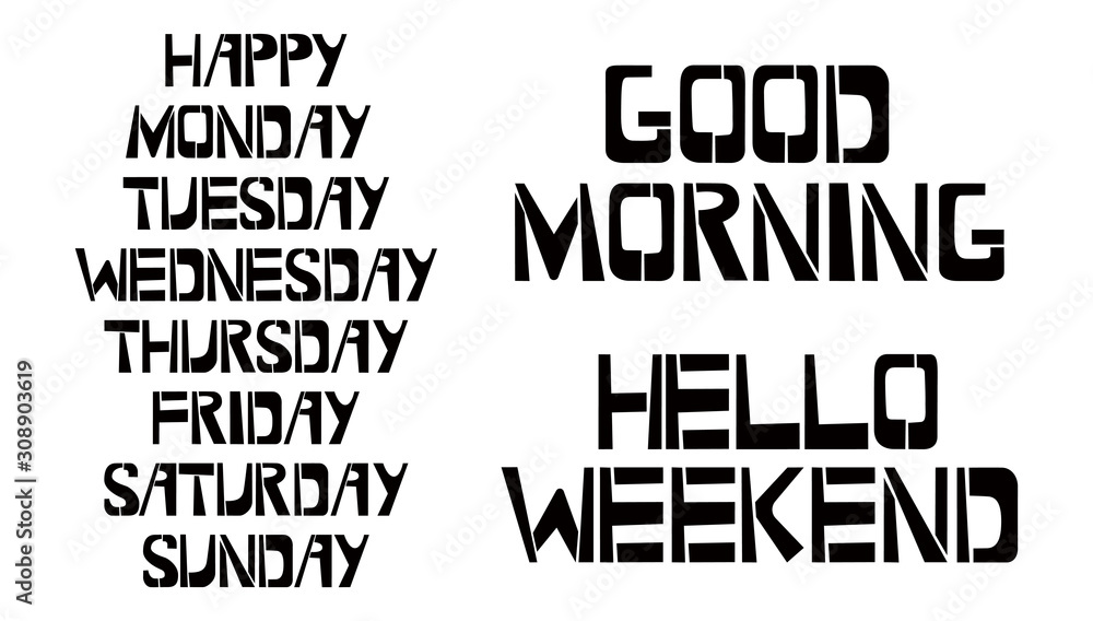 Premium Vector  Handwritten days of week sunday monday tuesday wednesday  thursday friday saturday inscription in groovy retro style