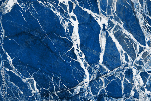 Color of year, 2020. Toned classic blue and white marble texture background.