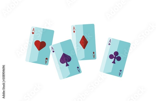 Fortune telling cards flat vector illustration