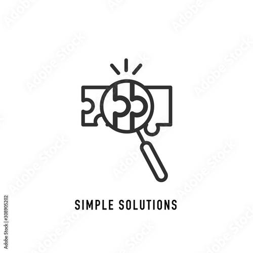 Simple solutions concept, compatibility line icon. Vector sign