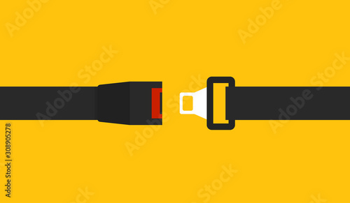 Safety belt vector in flat style