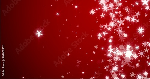 Christmas blue background with snowflakes - falling snow 3D rendering