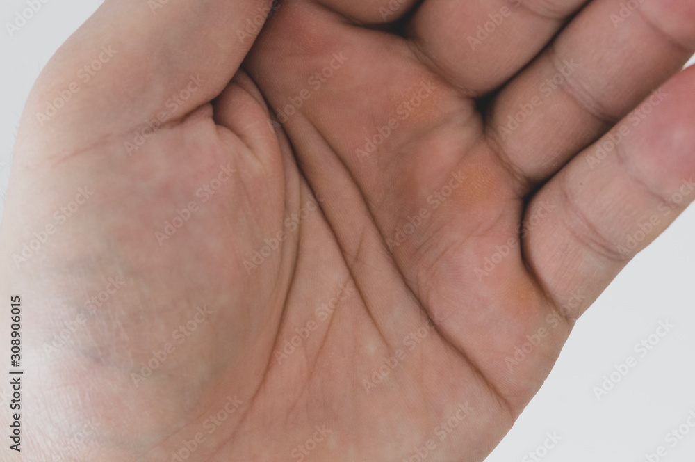 black magic, left palm close-up and life line black magic, left palm close-up and life line