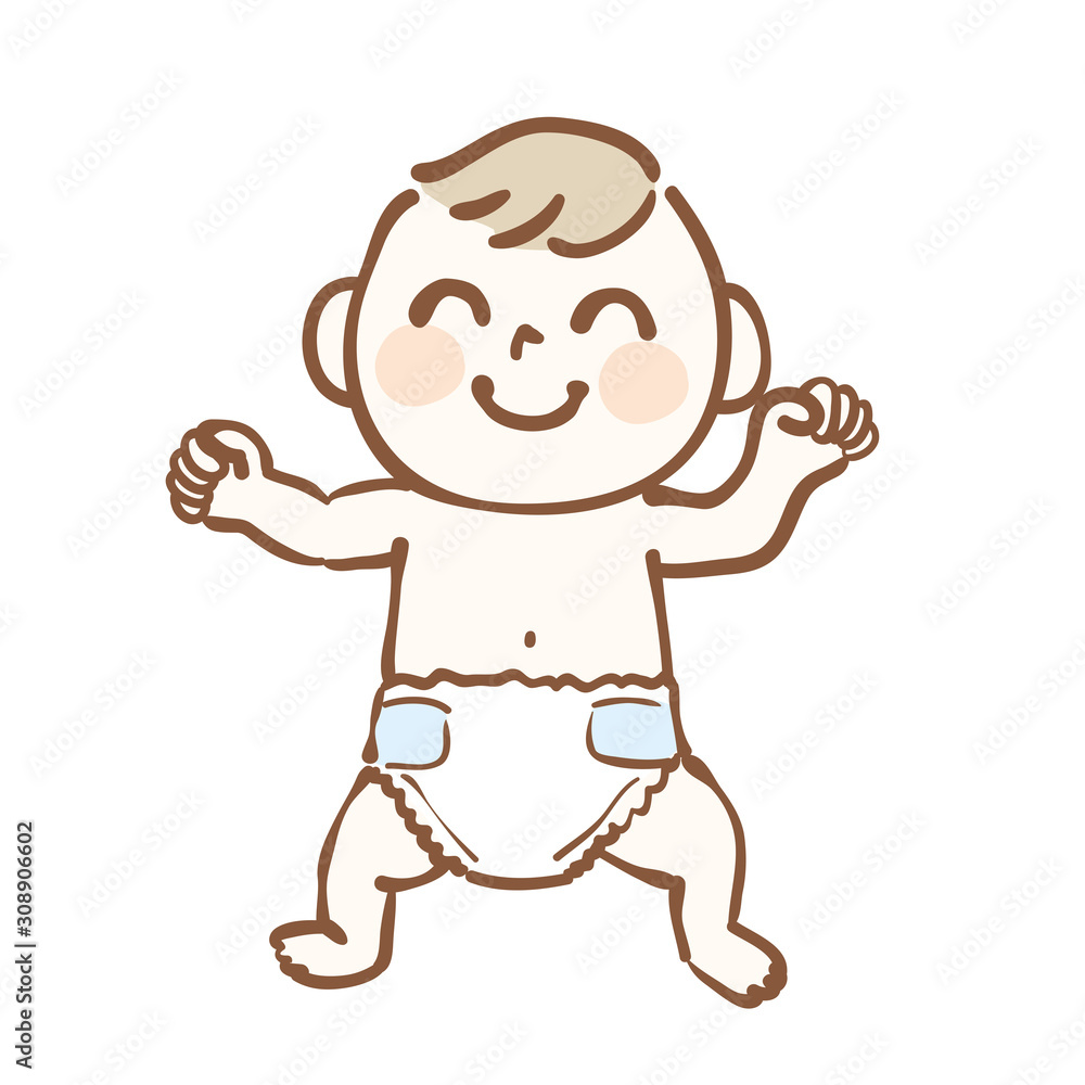 Fototapeta premium Illustration of healthy and cute baby