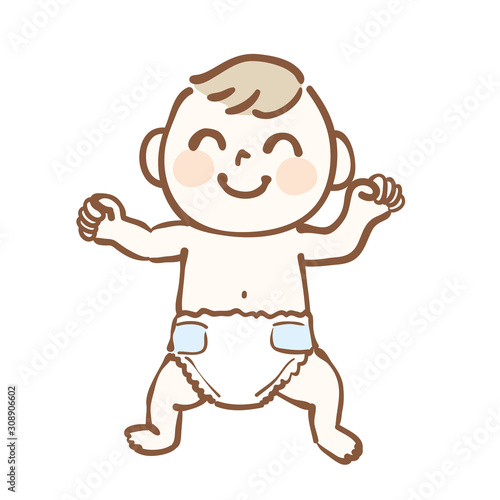 Illustration of healthy and cute baby