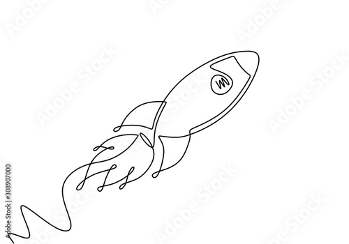Fotografija Rocket One line drawing