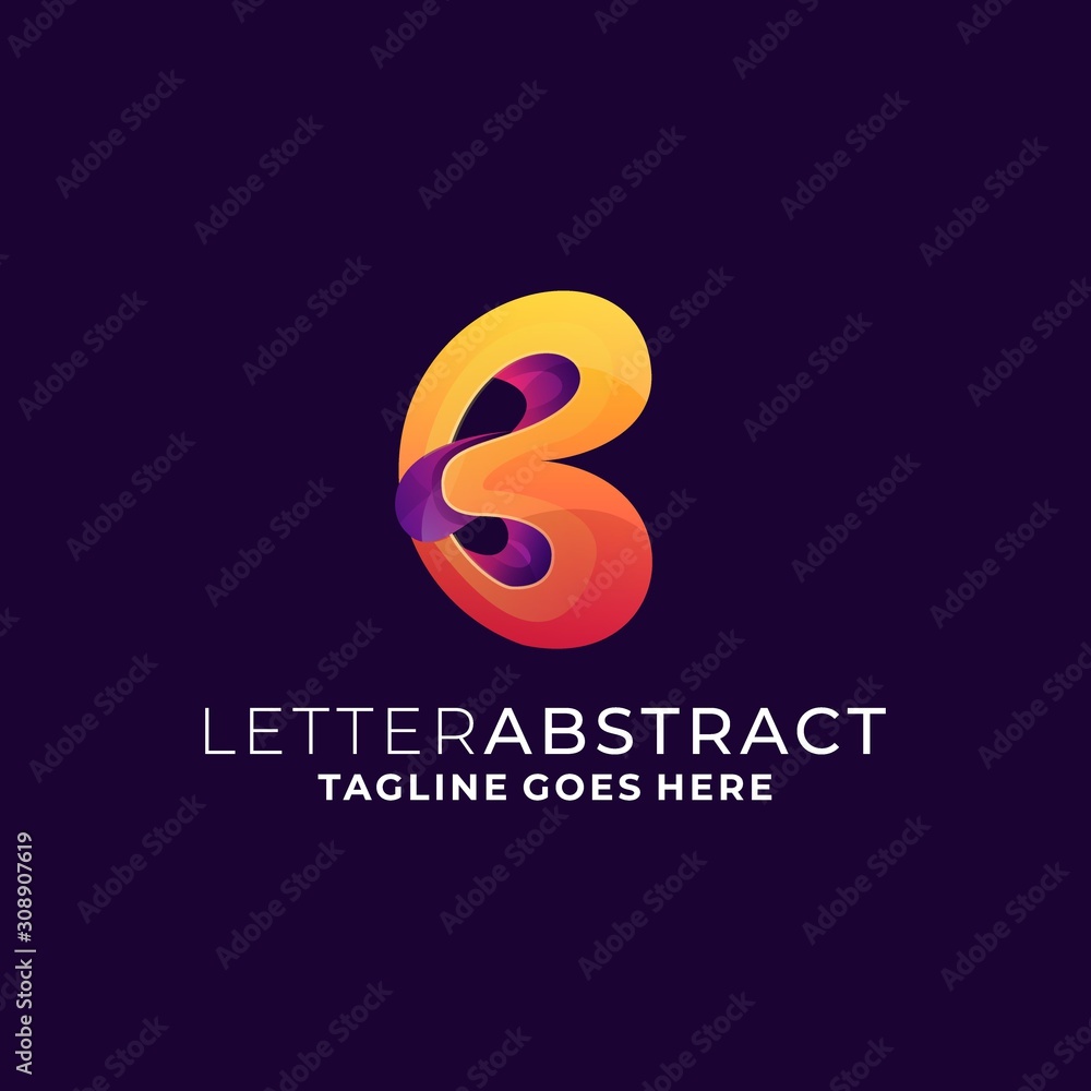 Fototapeta premium Letter Abstract Illustration Vector Template