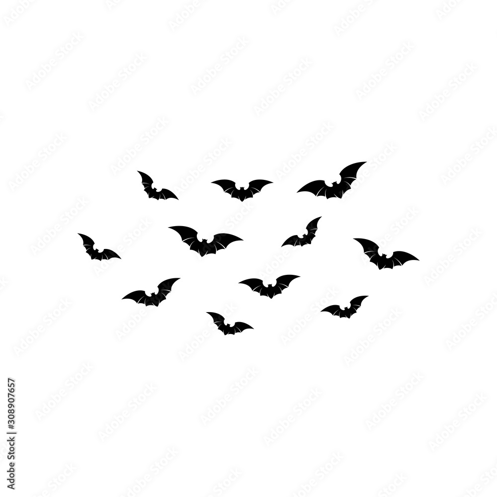 Set of bats background vector illustration Set of bats background vector illustration