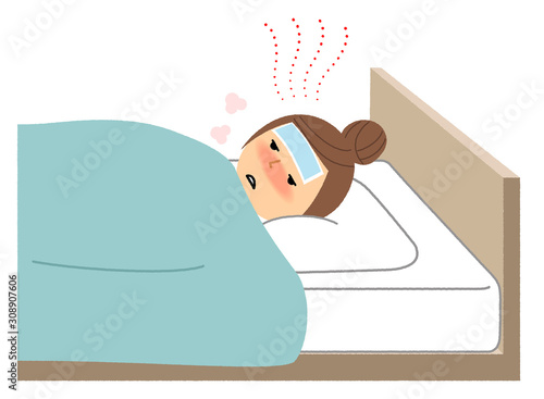 体調不良の若い女性