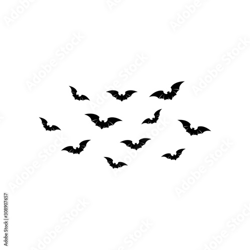 Set of bats background vector illustration © indra23_anu