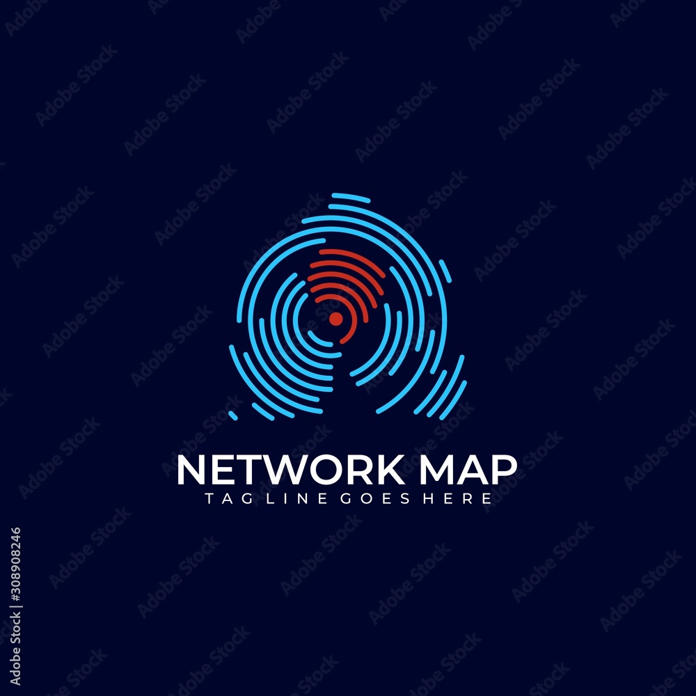 Network Map Design Illustration Vector Template Network Map Design Illustration Vector Template