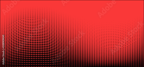 Red black grunge halftone wide background
