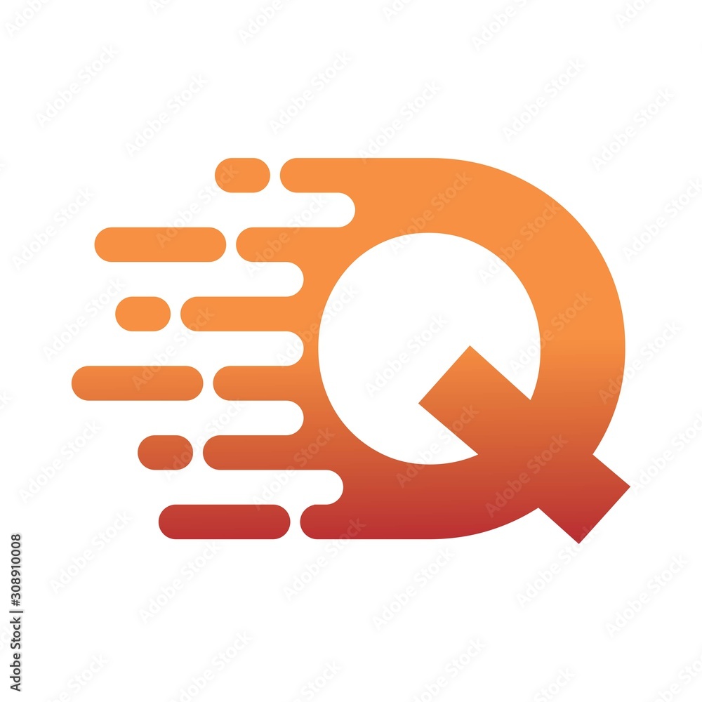 Letter Q Speed Motion Logo Design Template Letter Q Speed Motion Logo Design Template