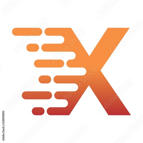 Letter X Speed Motion Logo Design Template