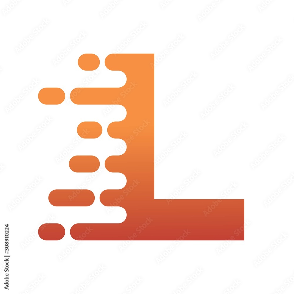 Obraz premium Letter L Speed Motion Logo Design Template
