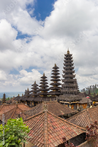 Towers of the Besakih temple on Bali, Indonesia