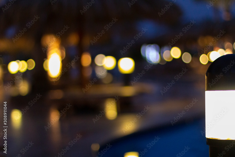 Abstract circular bokeh background of lamplight