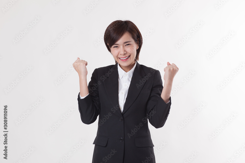Young Asian short hair female model in formal dress which is good for business purpose Young Asian short hair female model in formal dress which is good for business purpose