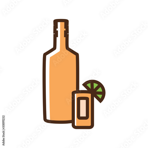 Color icon tequila