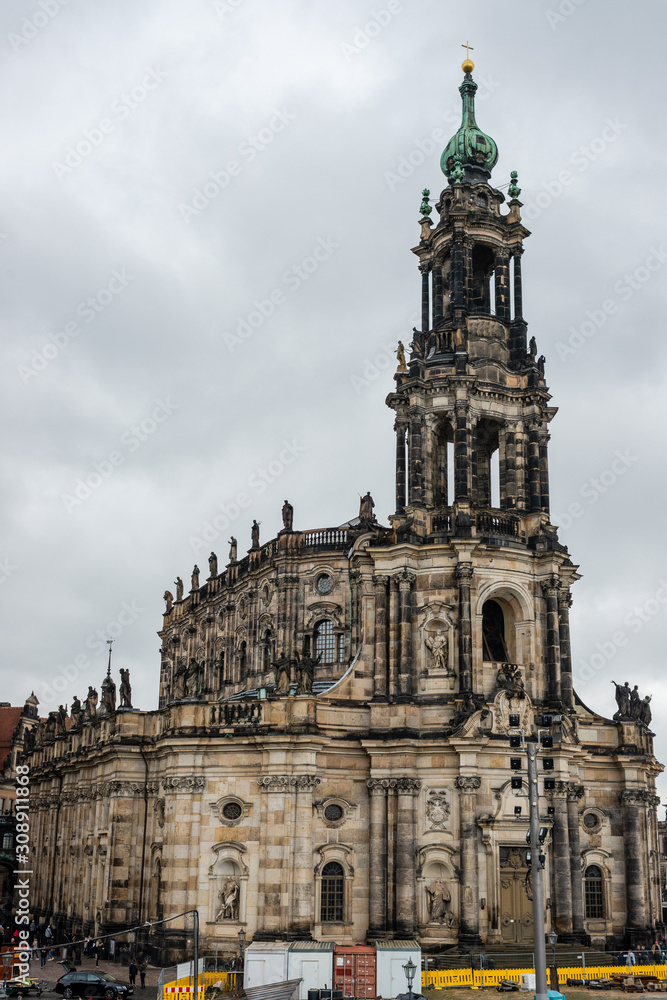 Amazing architecture in Dresden under the sky