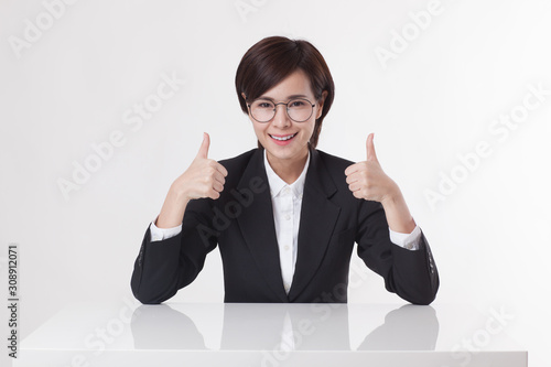 Wallpaper Mural Young Asian short hair female model in formal dress which is good for business purpose Torontodigital.ca