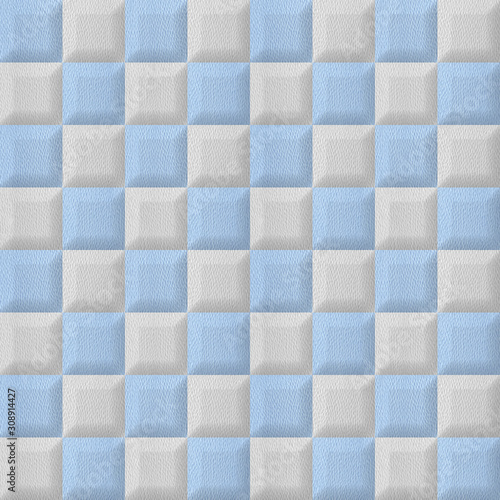 Checkered repeating pattern - Wallpaper texture background - seamless background - white-blue coloring