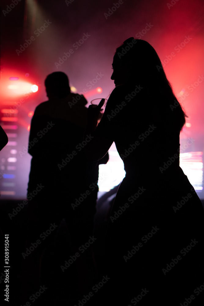 silhouette dancing in Disco
