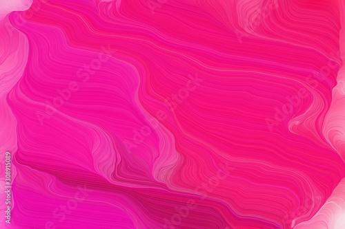 colorful modern curvy waves background illustration with deep pink, hot pink and pastel magenta color