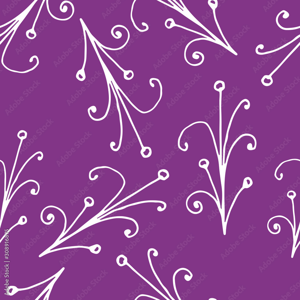 Floral seamless pattern in line art style. Abstract botanical print of flowers, leaves, twigs. Textile design texture. Spring blossom background. Vector illustration. Floral seamless pattern in line art style. Abstract botanical print of flowers, leaves, twigs. Textile design texture. Spring blossom background. Vector illustration.