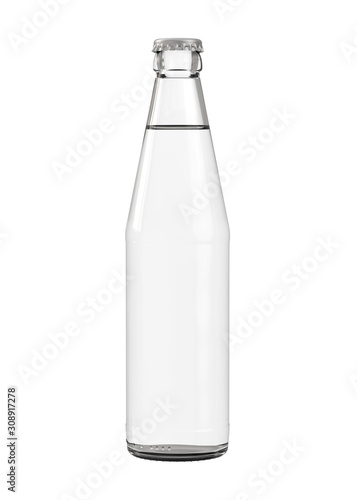 Wallpaper Mural Clear White Water, Soda, Juice or Beer Bottle. 12 oz (11 oz) or 355ml (330ml) of volume. Realistic 3D Mockup Isolated on White Background Close-Up. Torontodigital.ca