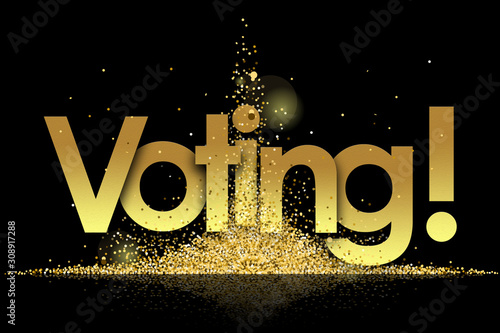 voting in golden stars and black background