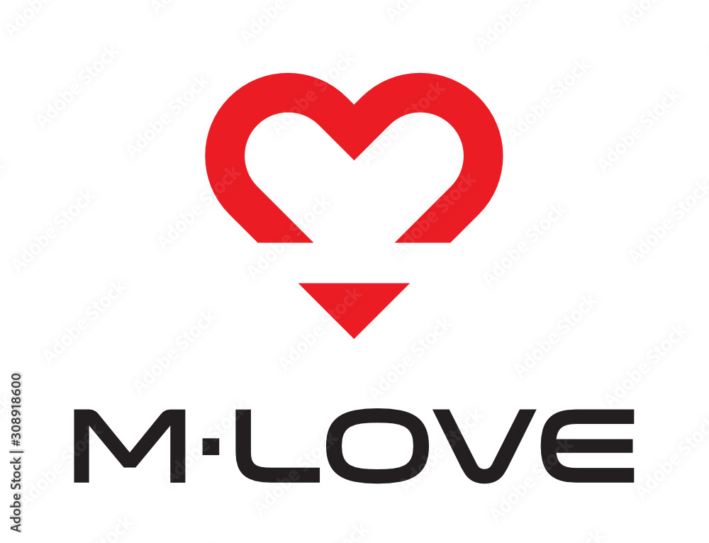 M and Love Abstract Business Logo