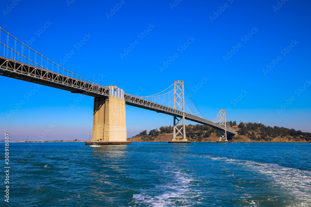 Oakland Bay Bridge in San Francisco on sunny day Oakland Bay Bridge in San Francisco on sunny day