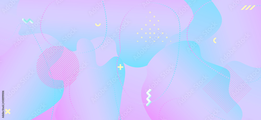 Memphis Pastel Banner. Geometric Wave Design. Memphis Pastel Banner. Geometric Wave Design.