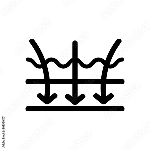 absorbing the vector icon. Thin line sign. Isolated contour symbol illustration