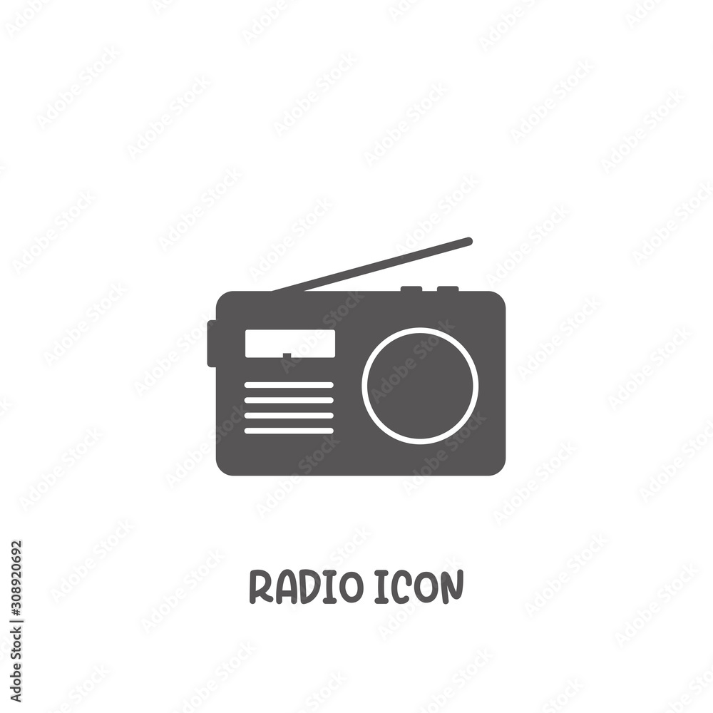 Radio icon simple flat style vector illustration. Radio icon simple flat style vector illustration.