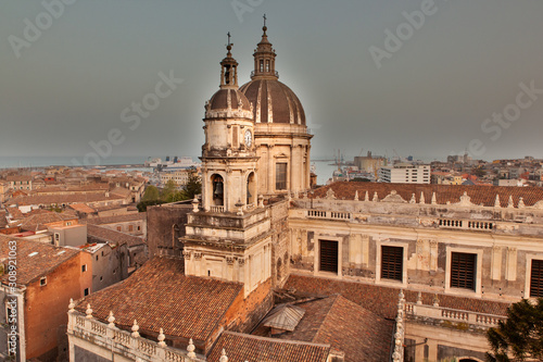 Top view of St. Agata church, Catania