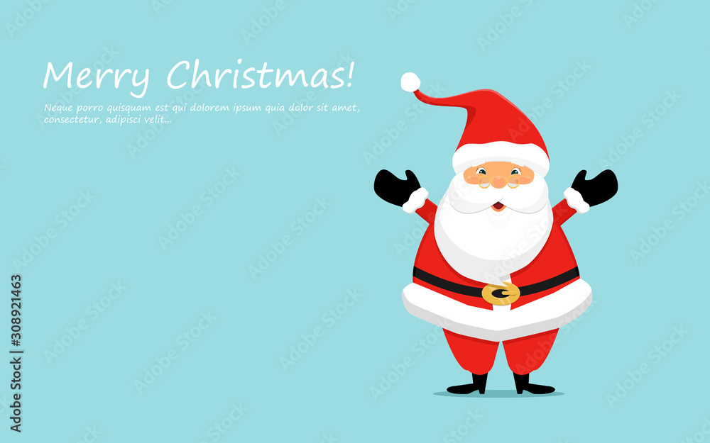 Isolated Santa Claus. Old man cartoon character in clauses suit. Flat design vector illustration. Isolated Santa Claus. Old man cartoon character in clauses suit. Flat design vector illustration.