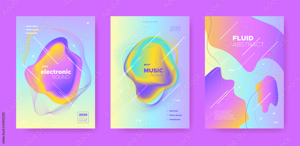 House Music Poster. Abstract Gradient Shape. 
