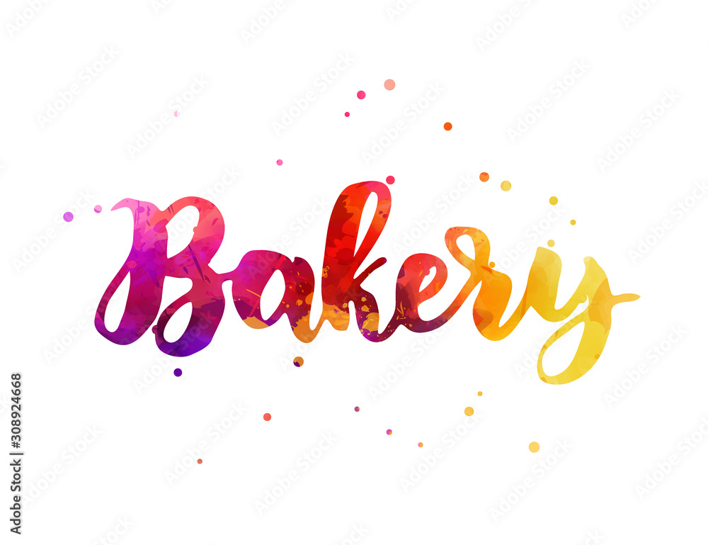 Bakery watercolor lettering