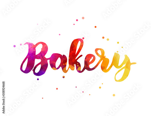 Bakery watercolor lettering