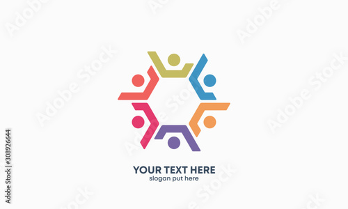 Global Community Logo. Community human Logo template vector. Community health care. Abstract Community logo