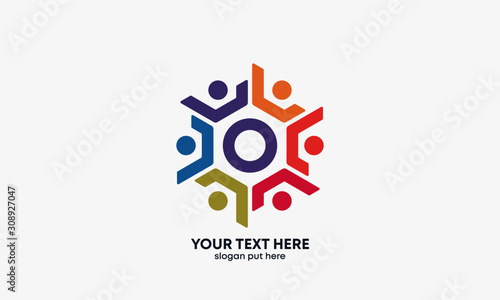 Global Community Logo. Community human Logo template vector. Community health care. Abstract Community logo