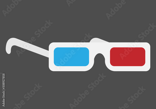 Gafas 3D para cine de color blancas.